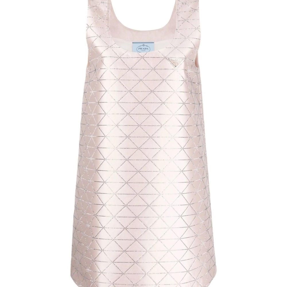 PRADA Pink Sleeveless Geometric Dress with rhinestone design - Picture 1 of 3
